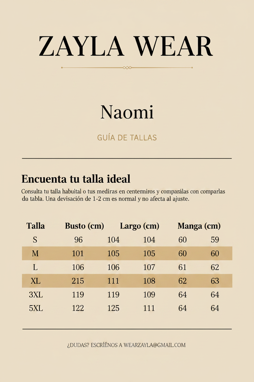 Guía de tallas
