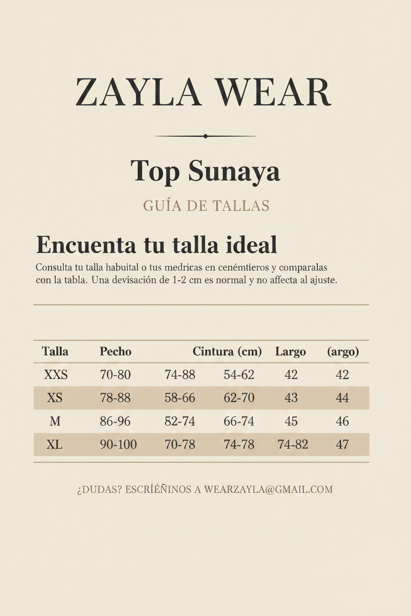 Guía de tallas