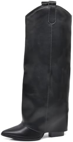 Botas de tacón alto estilo vaquero