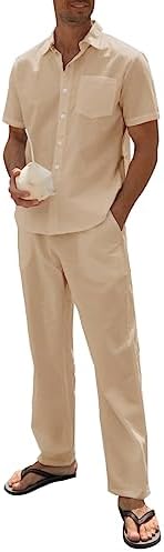 Conjunto de lino para hombre de 2 piezas