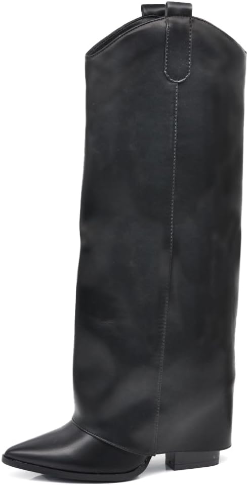 Botas de tacón alto estilo vaquero