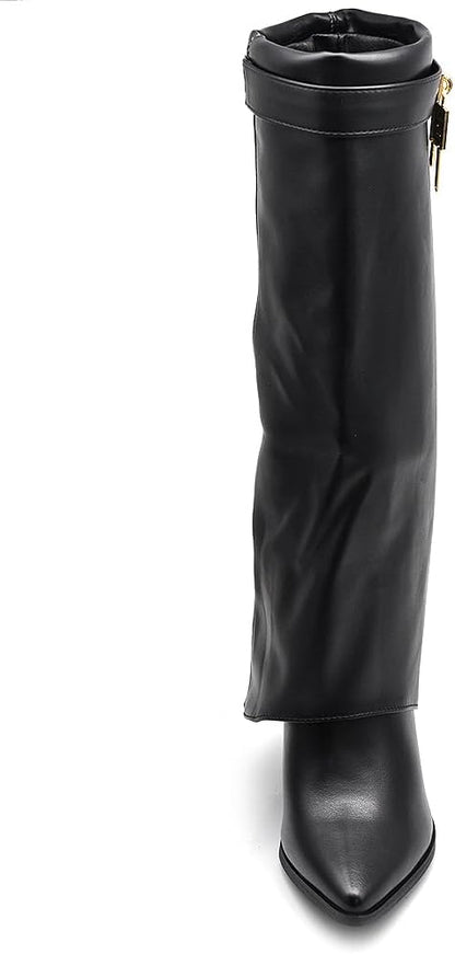 Botas de tacón alto estilo vaquero