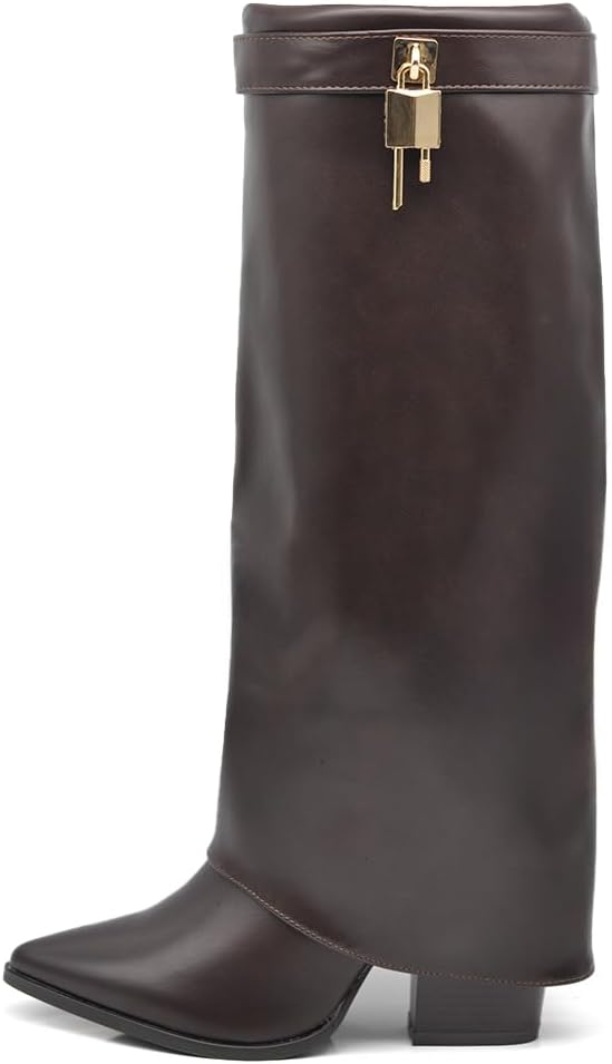 Botas de tacón alto estilo vaquero