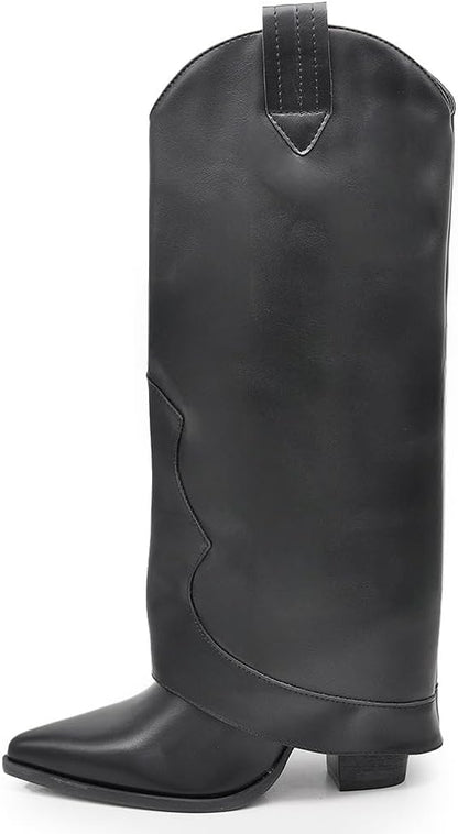 Botas de tacón alto estilo vaquero