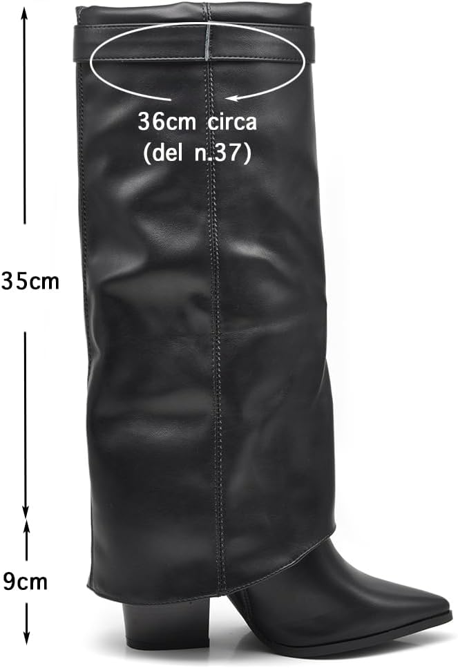 Botas de tacón alto estilo vaquero