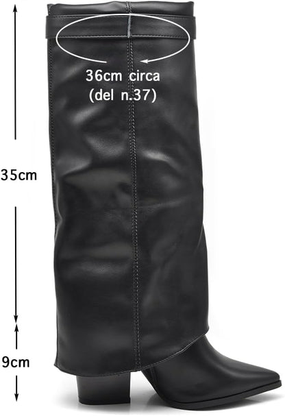 Botas de tacón alto estilo vaquero