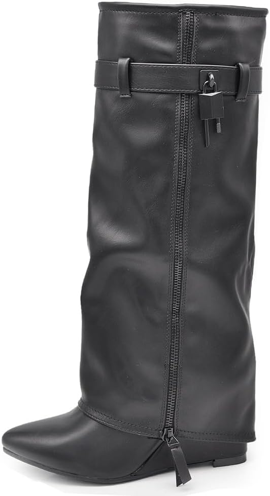 Botas de tacón alto estilo vaquero