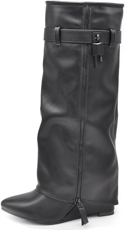 Botas de tacón alto estilo vaquero