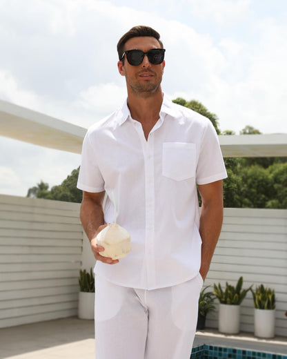 Conjunto de lino para hombre de 2 piezas