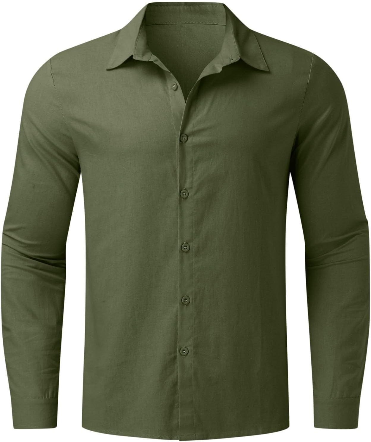 Camisas Lino Hombre Manga Larga de Verano