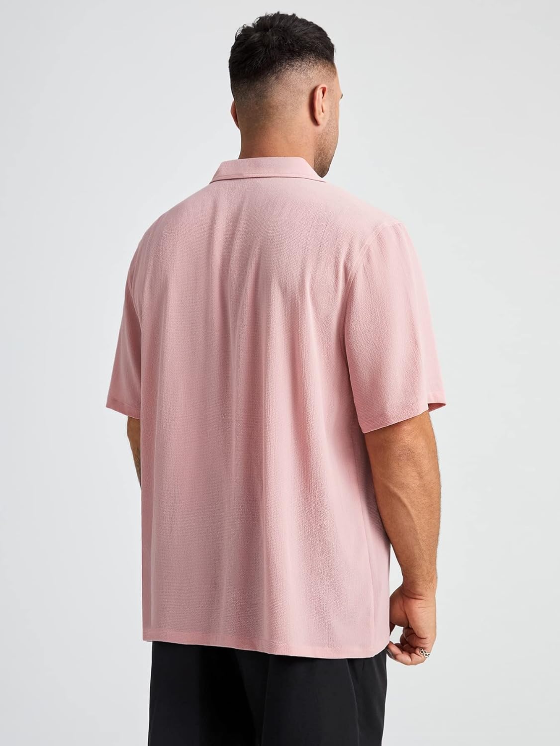 Camisa Casual de Manga Corta (Rosa)