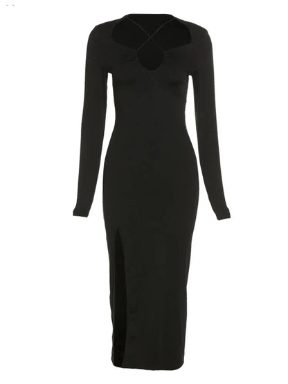 Vestido Midi con Escote Cruzado