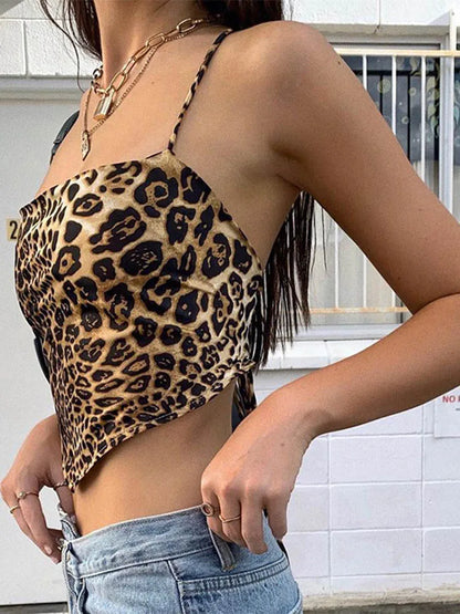 Top con estampado de leopardo