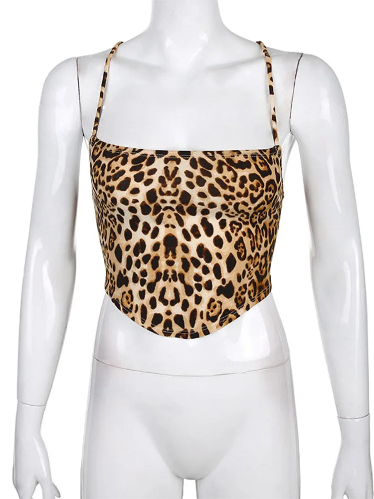 Top con estampado de leopardo