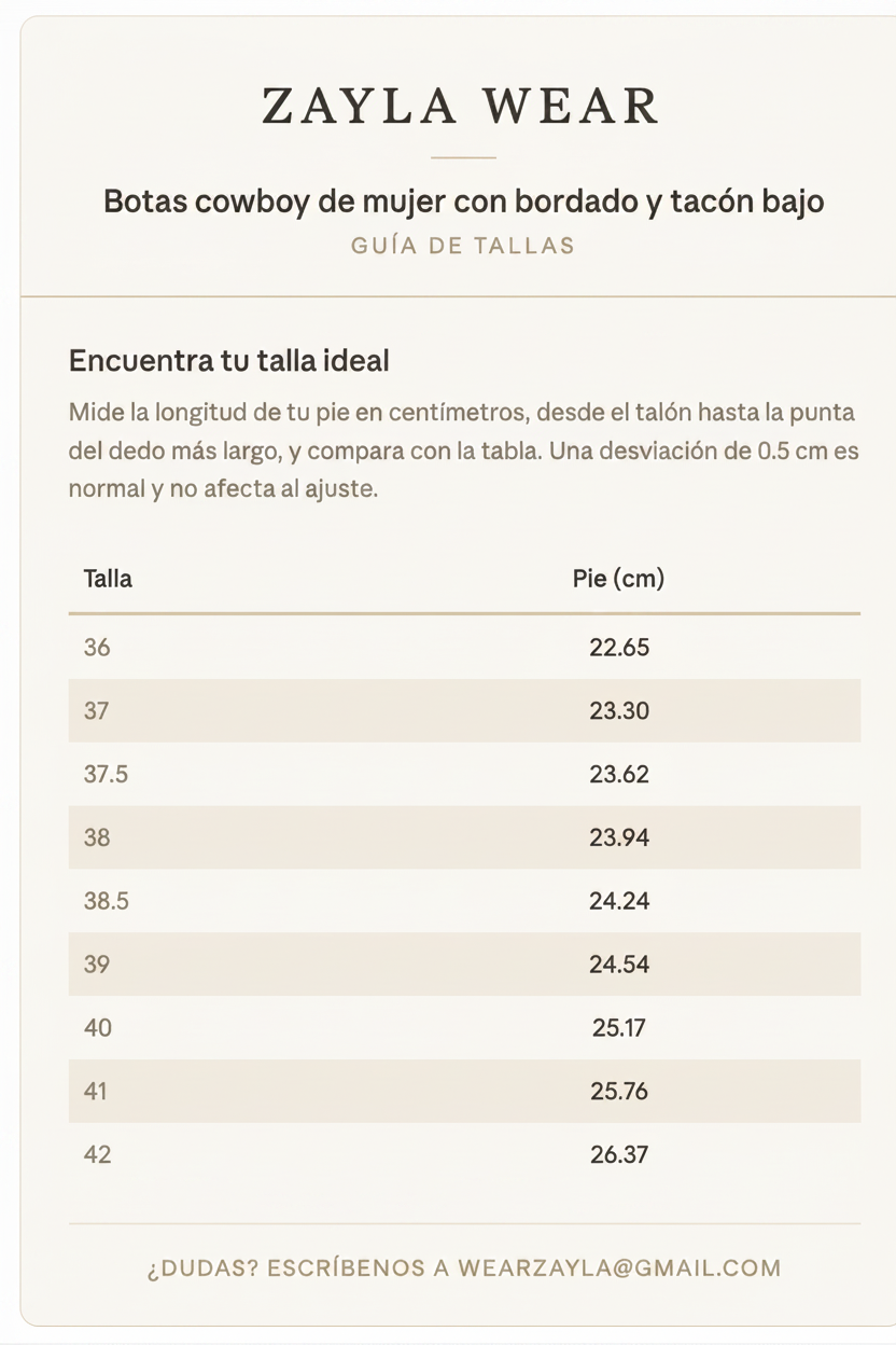 Guía de tallas