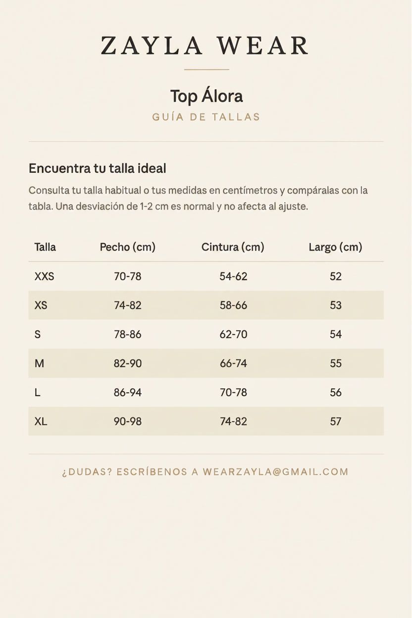 Guía de tallas