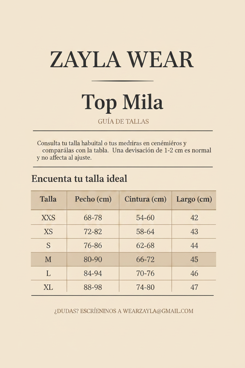 Guía de tallas