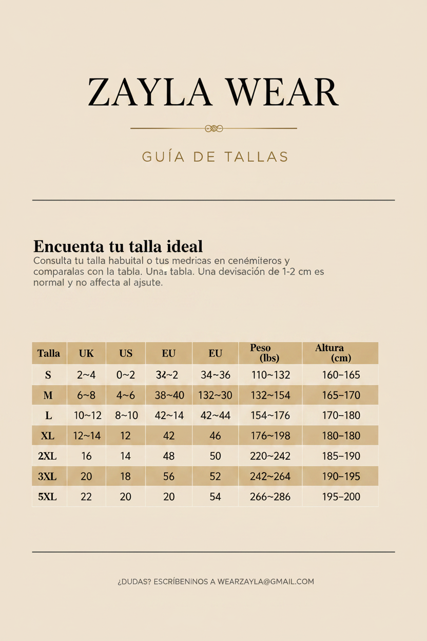 Guía de tallas