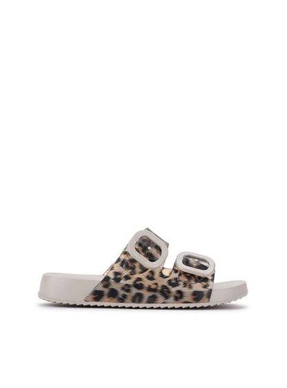 Sandalias Leopardo con Estilo Bio y Acabado de Brillo