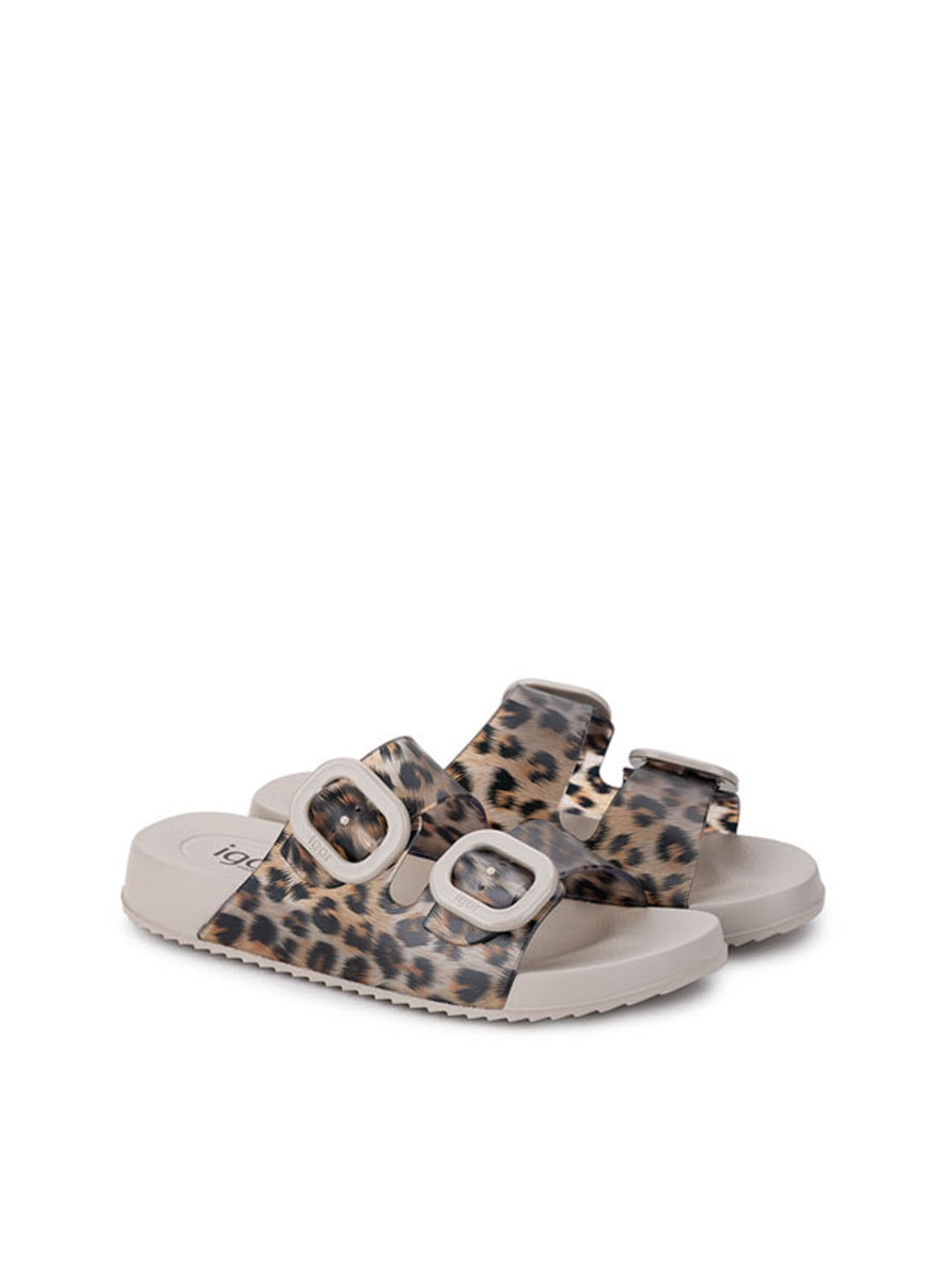 Sandalia plana"HABANA" animal print sand